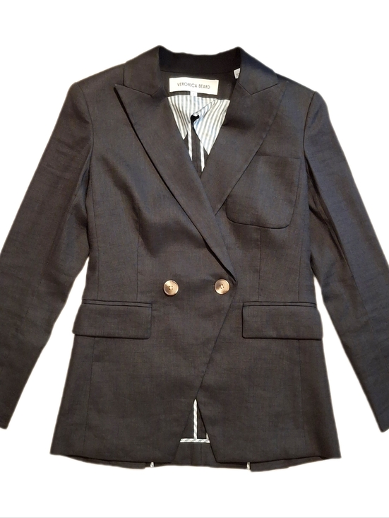 Veronica Beard Jackets & Blazers - Veronica Beard 0 Black Didion Blazer Stretch-Linen Jacket